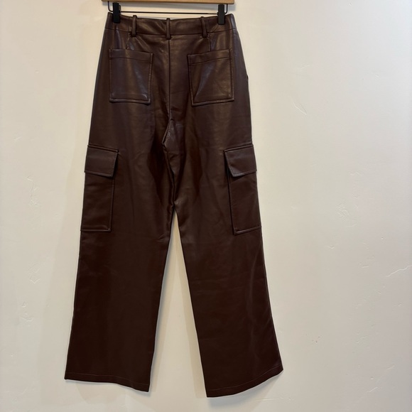 WAYF brown vegan leather Mischa cargo pant NWT - Picture 9 of 9